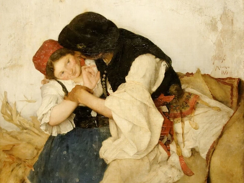 1857-Simon Hollósy - Sgranatori di mais